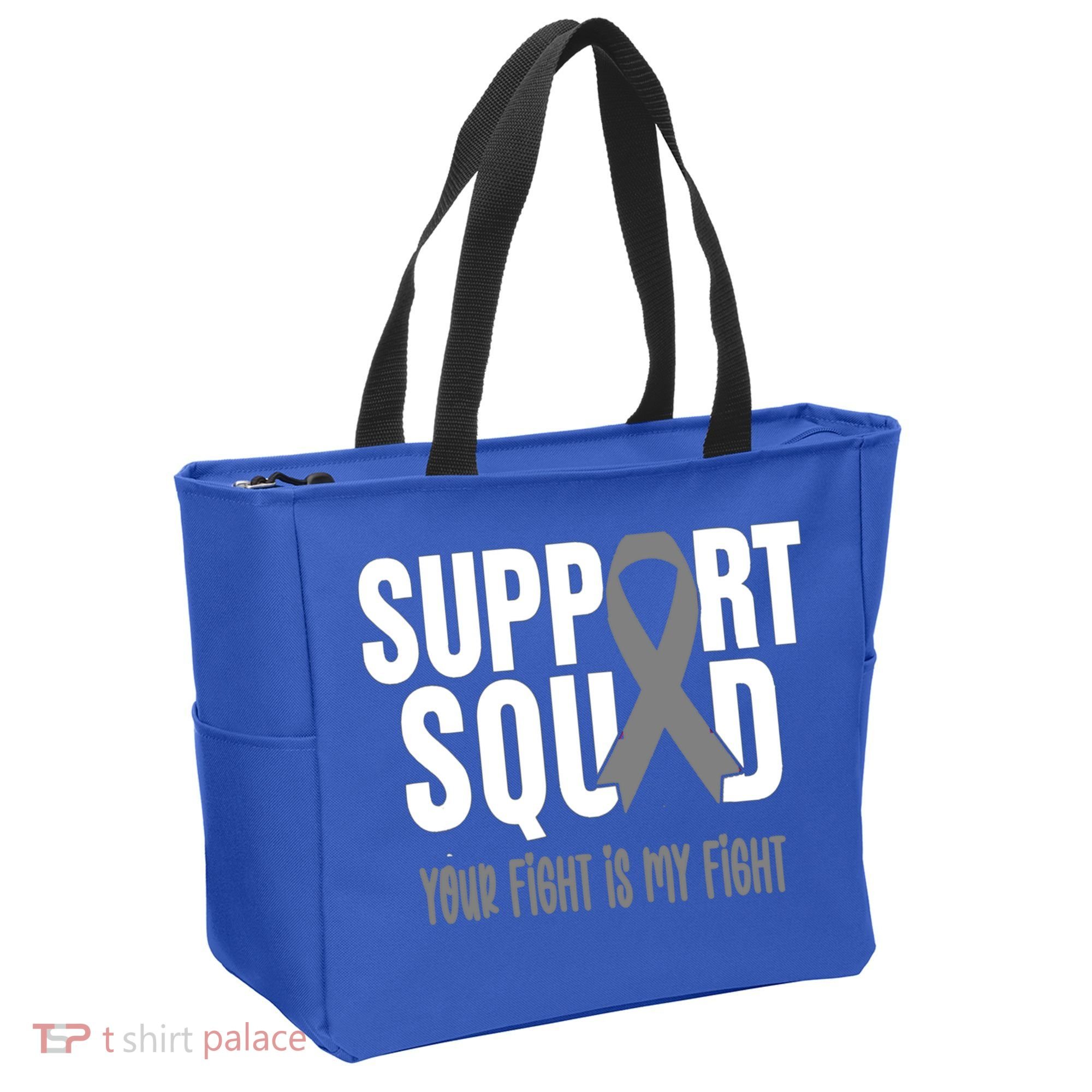 Brain Cancer Support Squad Brain Cancer Awareness Gift Tote Bag
