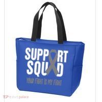 Brain Cancer Support Squad Brain Cancer Awareness Gift Tote Bag thumb 3