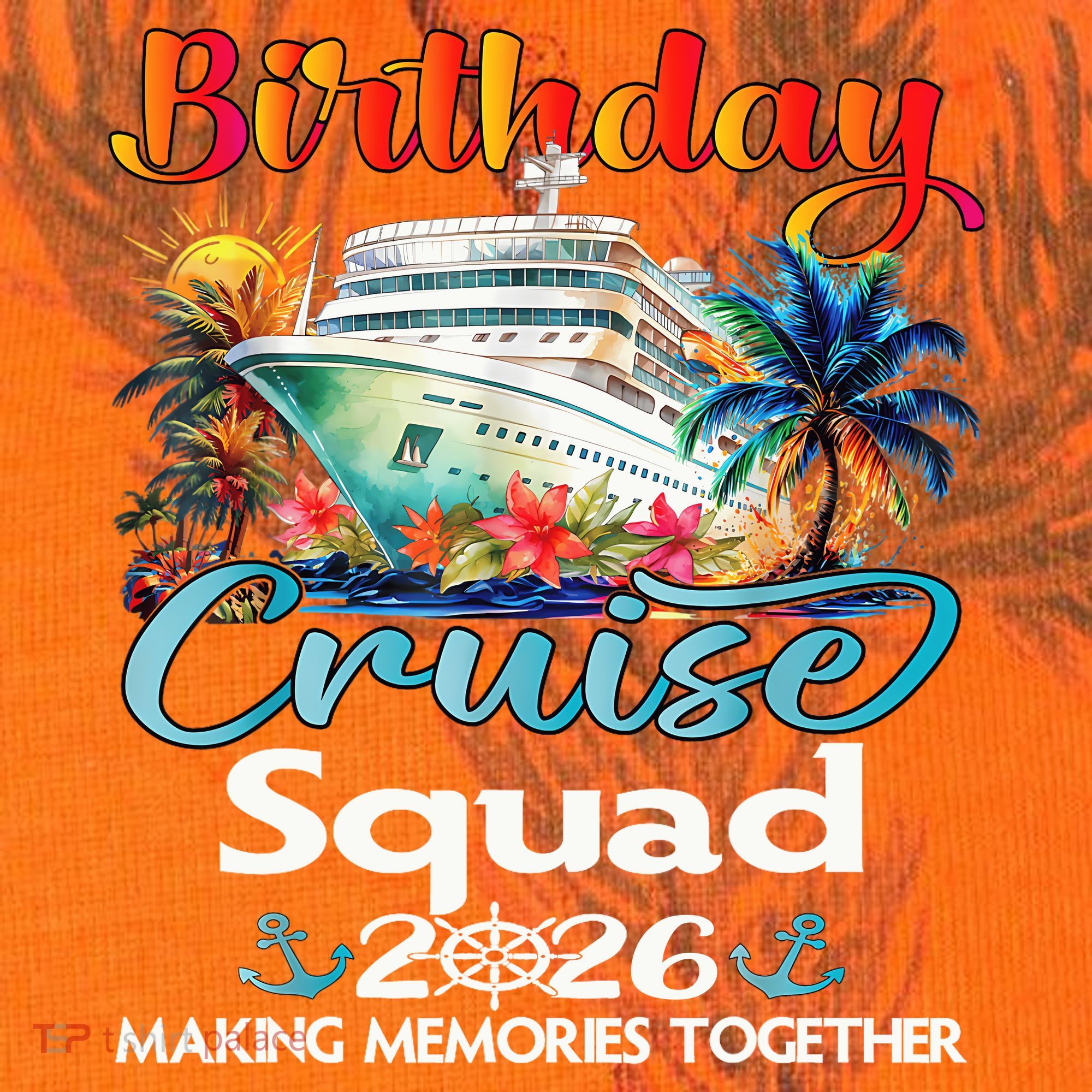 Birthday Cruise Squad 2026 Making Memories Together Kati Licensed 12" Camo Cuffed Beanie