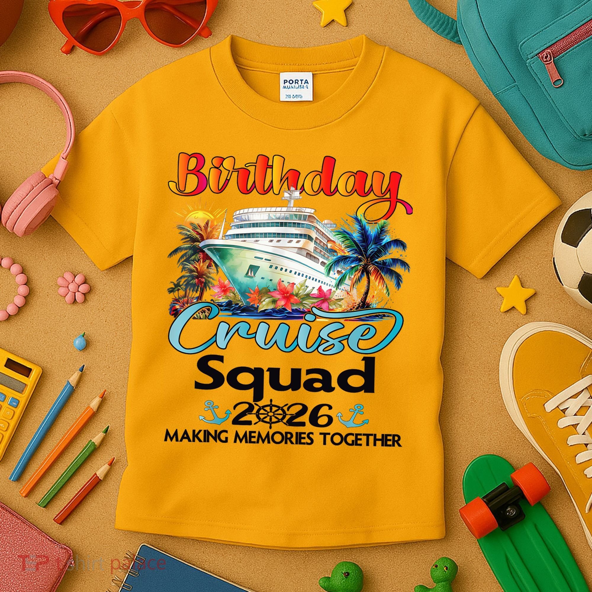 Birthday Cruise Squad 2026 Making Memories Together Kids T-Shirt