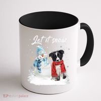 Border Collie Santa Dog Christmas Snow Xmas Pajama Meaningful Gift Coffee Mug thumb 1