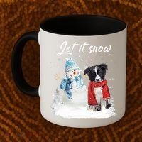 Border Collie Santa Dog Christmas Snow Xmas Pajama Meaningful Gift Coffee Mug thumb 2