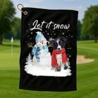 Border Collie Santa Dog Christmas Snow Xmas Pajama Meaningful Gift Golf Towel thumb 1