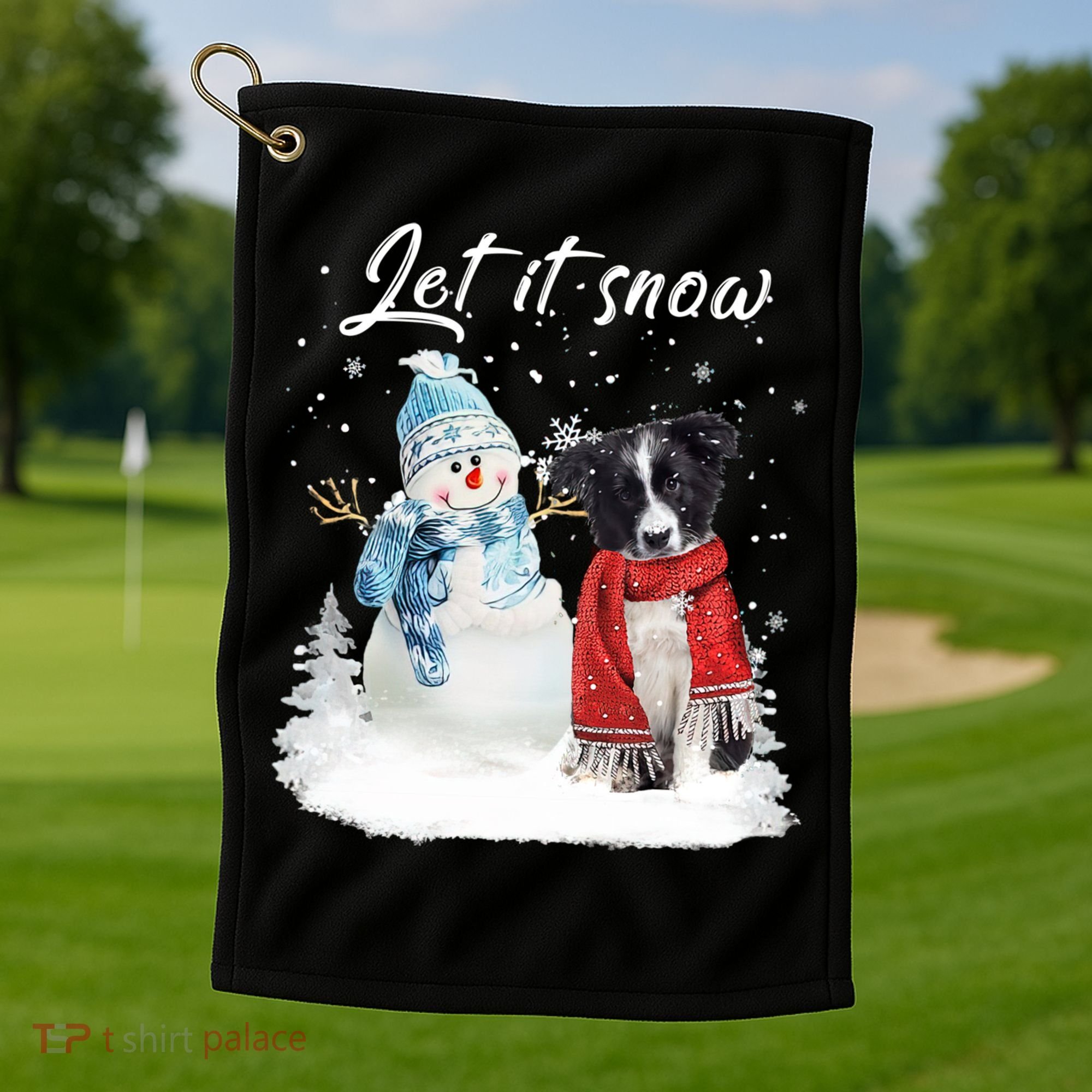 Border Collie Santa Dog Christmas Snow Xmas Pajama Meaningful Gift Golf Towel
