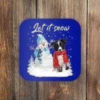 Border Collie Santa Dog Christmas Snow Xmas Pajama Meaningful Gift Coaster thumb 0
