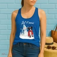 Border Collie Santa Dog Christmas Snow Xmas Pajama Meaningful Gift Women's Tank Top thumb 2