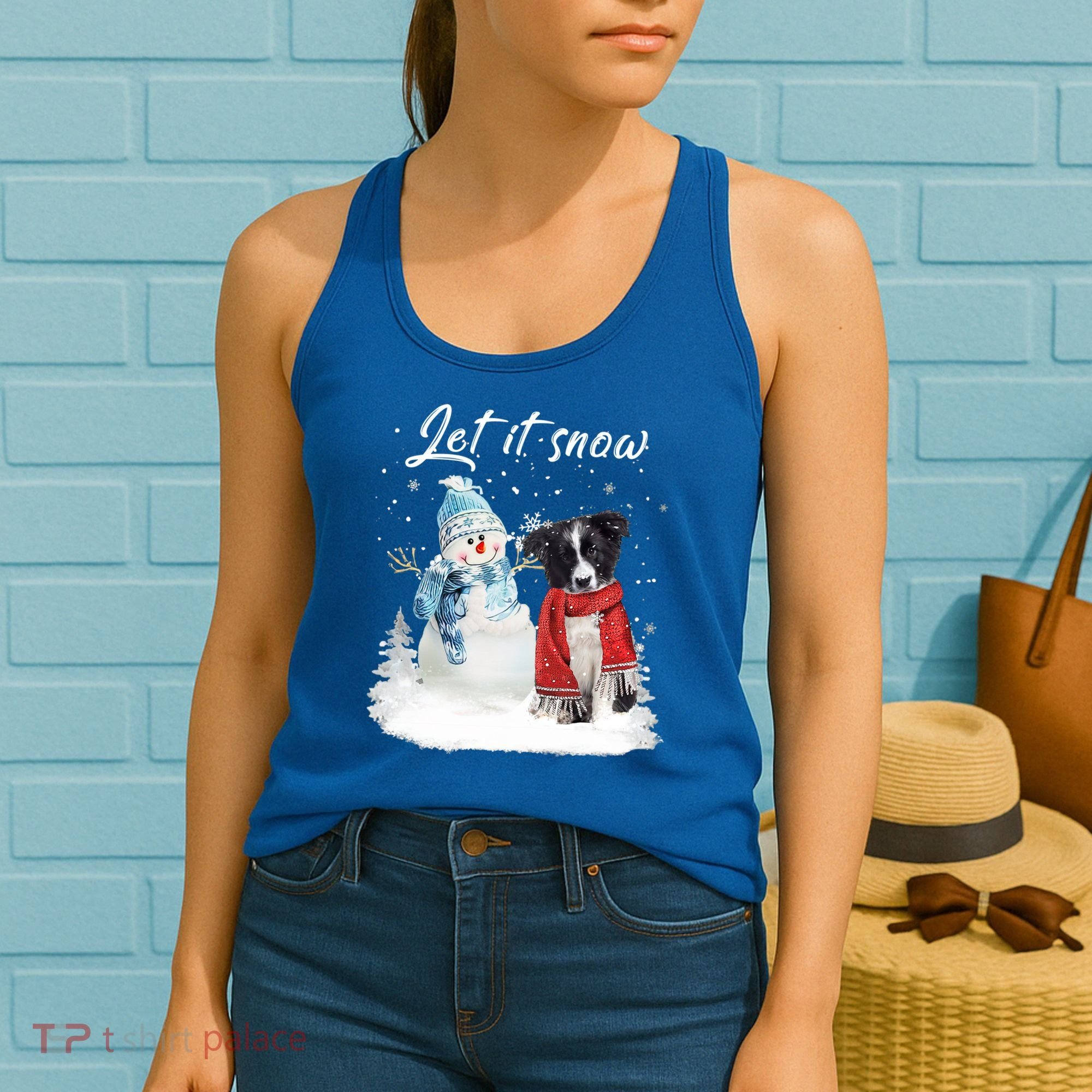 Border Collie Santa Dog Christmas Snow Xmas Pajama Meaningful Gift Women's Tank Top