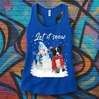 Border Collie Santa Dog Christmas Snow Xmas Pajama Meaningful Gift Women's Tank Top thumb 3