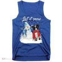 Border Collie Santa Dog Christmas Snow Xmas Pajama Meaningful Gift Tank Top thumb 0
