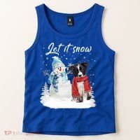 Border Collie Santa Dog Christmas Snow Xmas Pajama Meaningful Gift Tank Top thumb 2