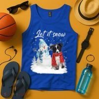 Border Collie Santa Dog Christmas Snow Xmas Pajama Meaningful Gift Tank Top thumb 4