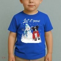 Border Collie Santa Dog Christmas Snow Xmas Pajama Meaningful Gift Toddler T-Shirt thumb 2