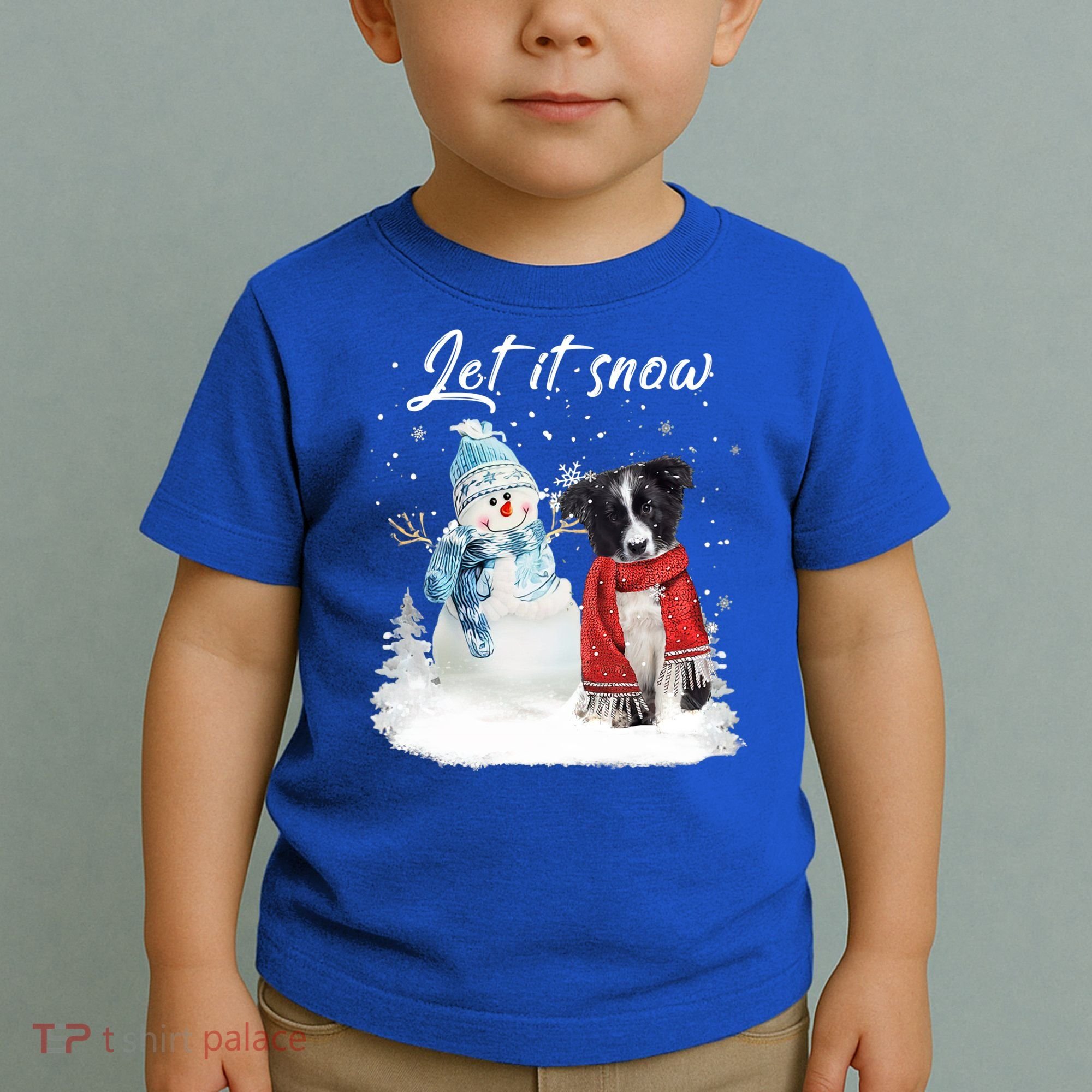 Border Collie Santa Dog Christmas Snow Xmas Pajama Meaningful Gift Toddler T-Shirt