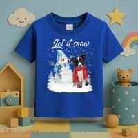 Border Collie Santa Dog Christmas Snow Xmas Pajama Meaningful Gift Toddler T-Shirt thumb 3