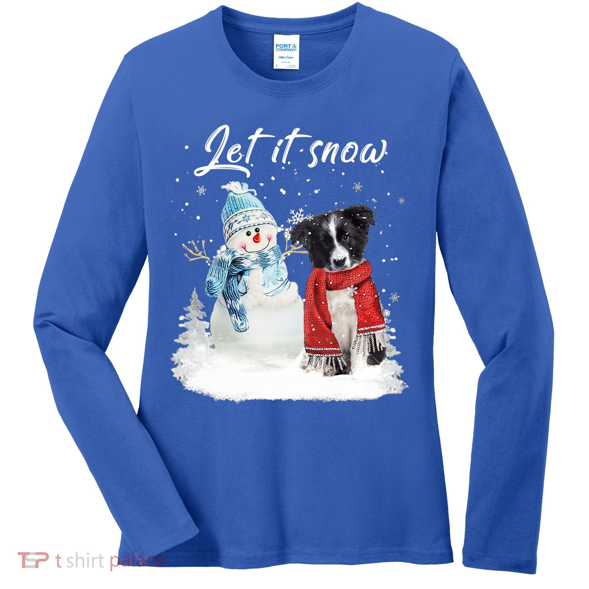Border Collie Santa Dog Christmas Snow Xmas Pajama Meaningful Gift Women's Long Sleeve Shirt