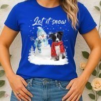 Border Collie Santa Dog Christmas Snow Xmas Pajama Meaningful Gift Women's T-Shirt thumb 2