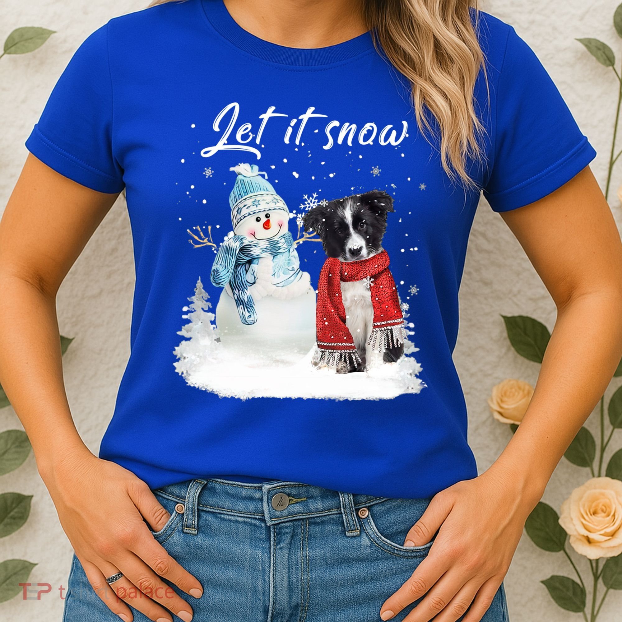 Border Collie Santa Dog Christmas Snow Xmas Pajama Meaningful Gift Women's T-Shirt