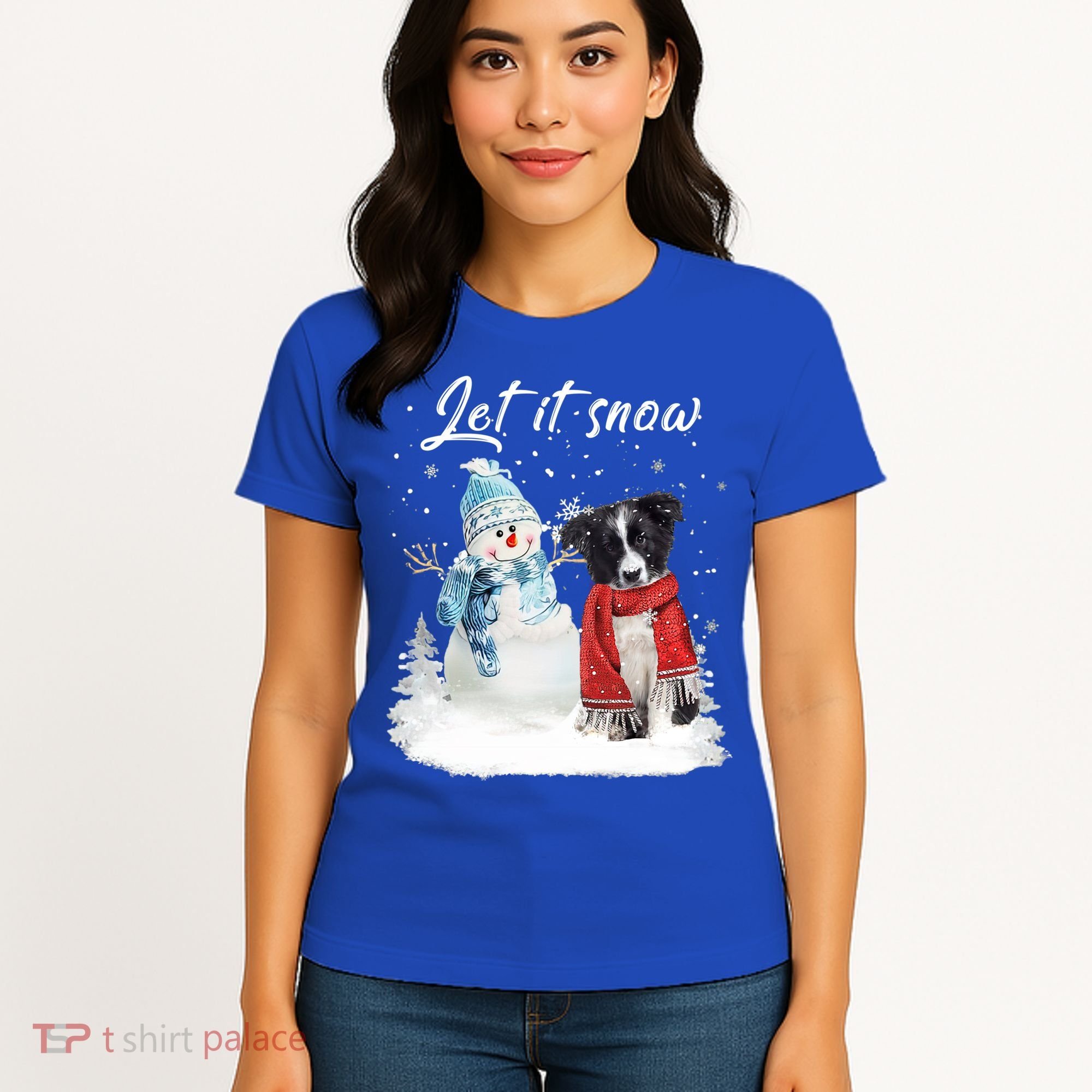 Border Collie Santa Dog Christmas Snow Xmas Pajama Meaningful Gift Women's T-Shirt