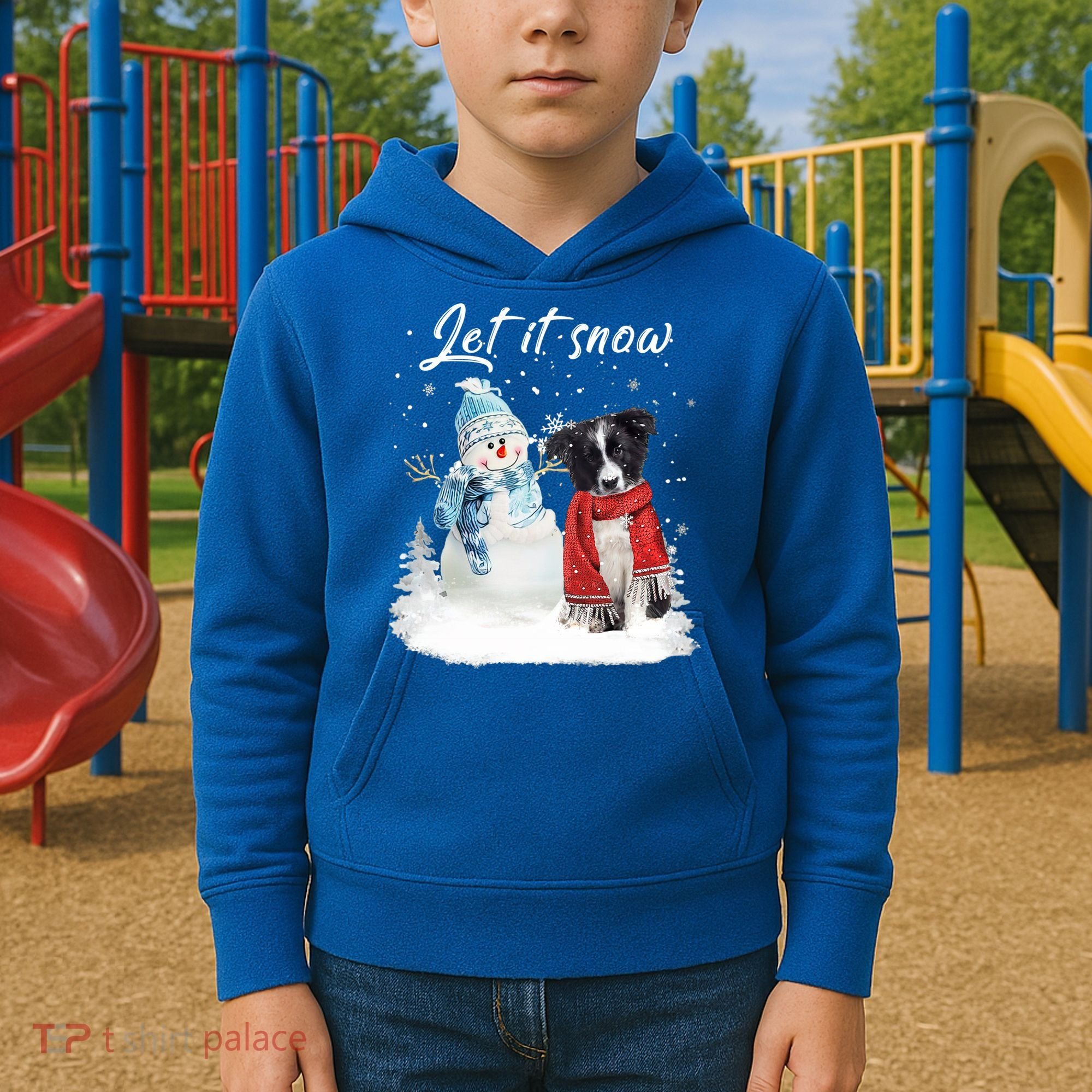 Border Collie Santa Dog Christmas Snow Xmas Pajama Meaningful Gift Kids Hoodie