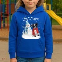 Border Collie Santa Dog Christmas Snow Xmas Pajama Meaningful Gift Kids Hoodie thumb 3