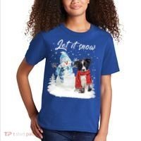 Border Collie Santa Dog Christmas Snow Xmas Pajama Meaningful Gift Kids T-Shirt thumb 2
