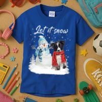 Border Collie Santa Dog Christmas Snow Xmas Pajama Meaningful Gift Kids T-Shirt thumb 3