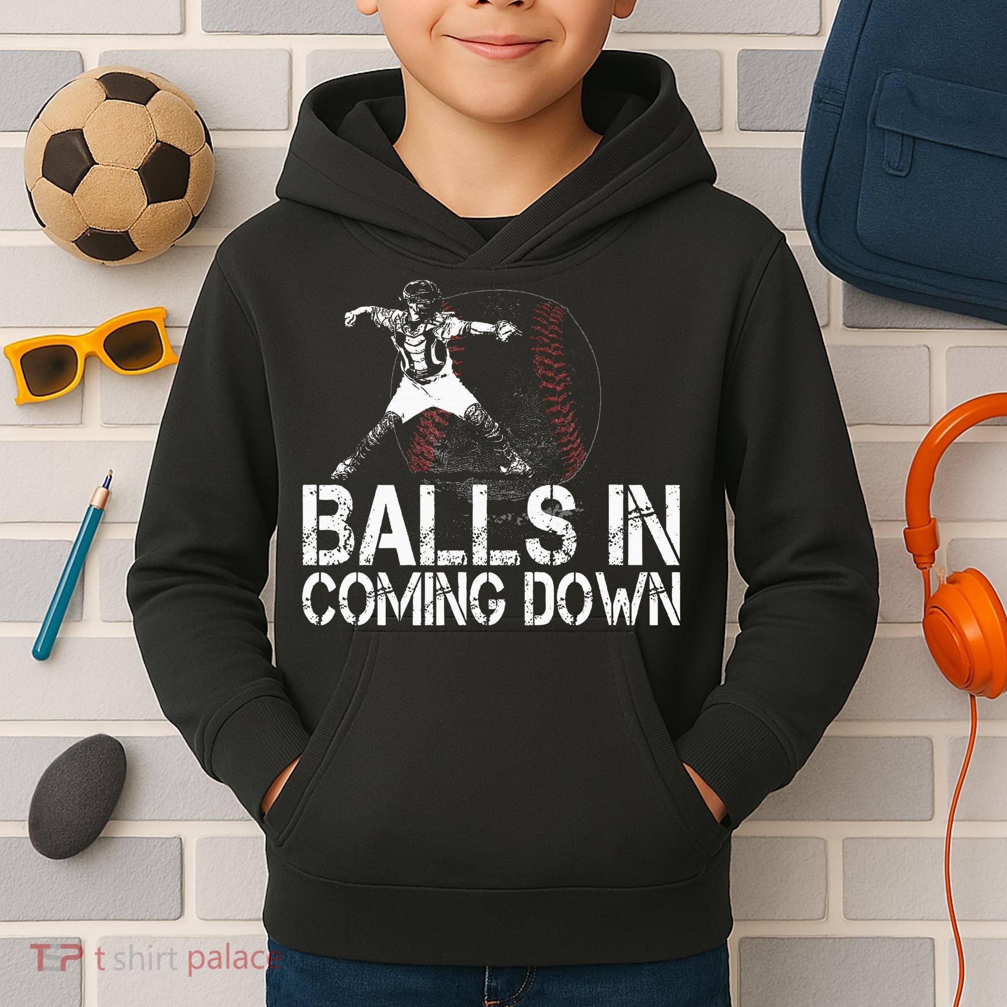 Baseball Catcher Softball Catcher Baseball Fan Kids Hoodie
