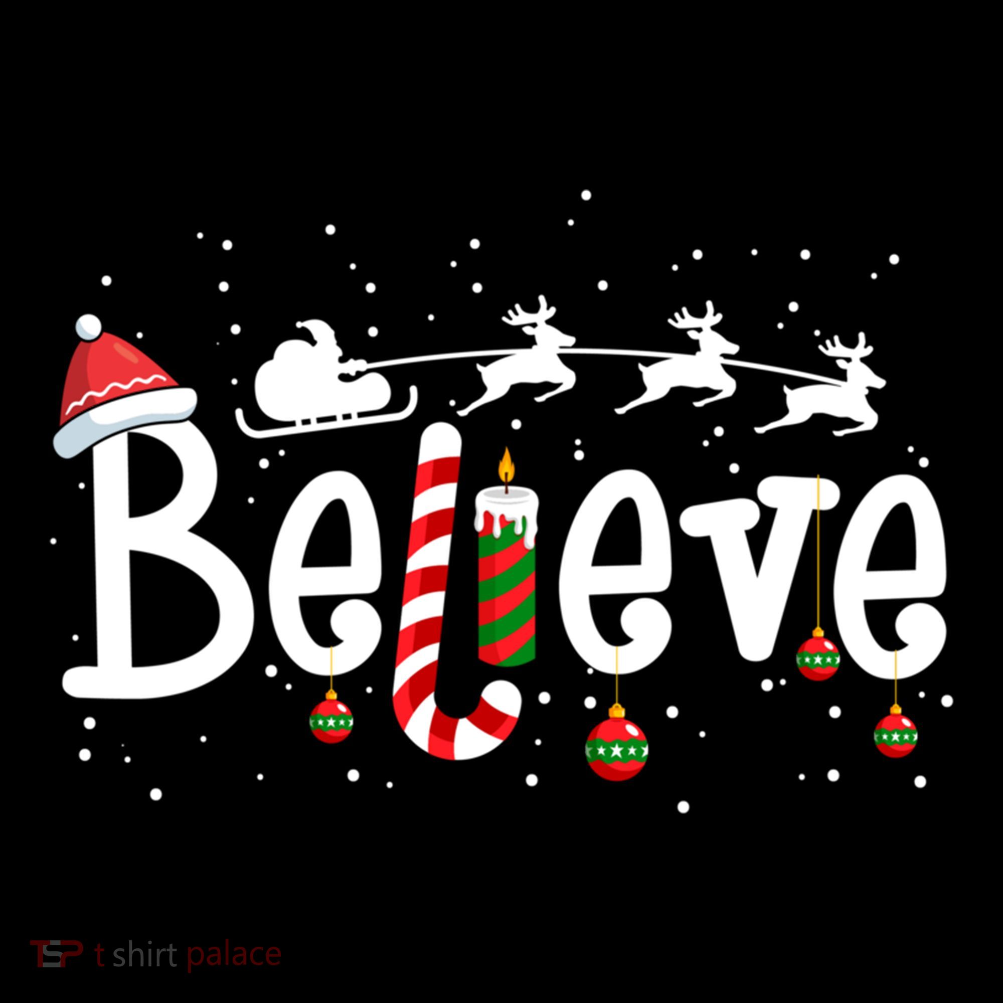 Believe Christmas Santa Claus Reindeer Candy Cane Xmas Gift Coffee Mug
