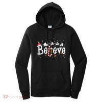 Believe Christmas Santa Claus Reindeer Candy Cane Xmas Gift Women's Hoodie thumb 0