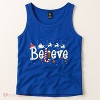 Believe Christmas Santa Claus Reindeer Candy Cane Xmas Gift Tank Top thumb 2