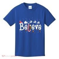 Believe Christmas Santa Claus Reindeer Candy Cane Xmas Gift Kids T-Shirt thumb 0