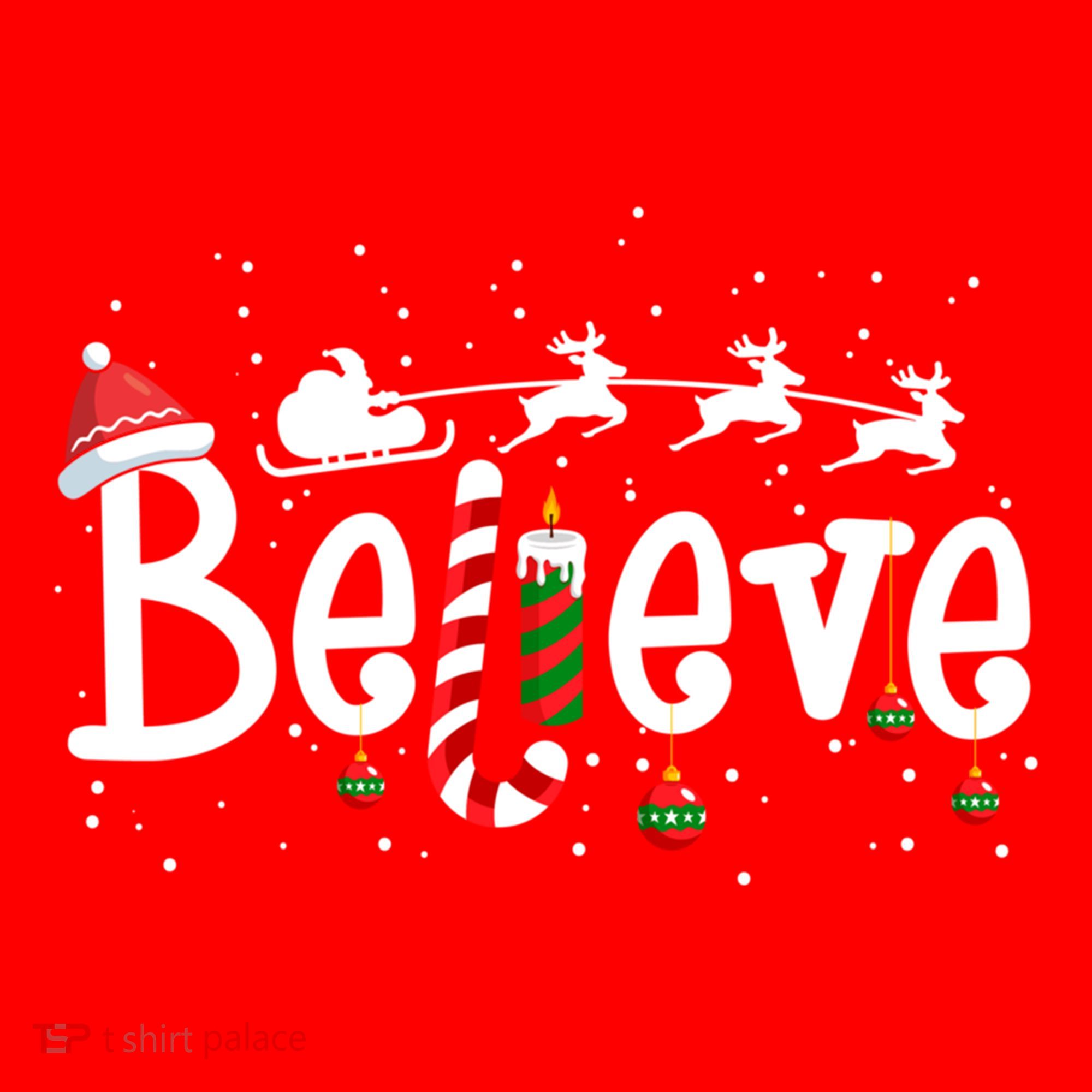 Believe Christmas Santa Claus Reindeer Candy Cane Xmas Gift Santa Hat