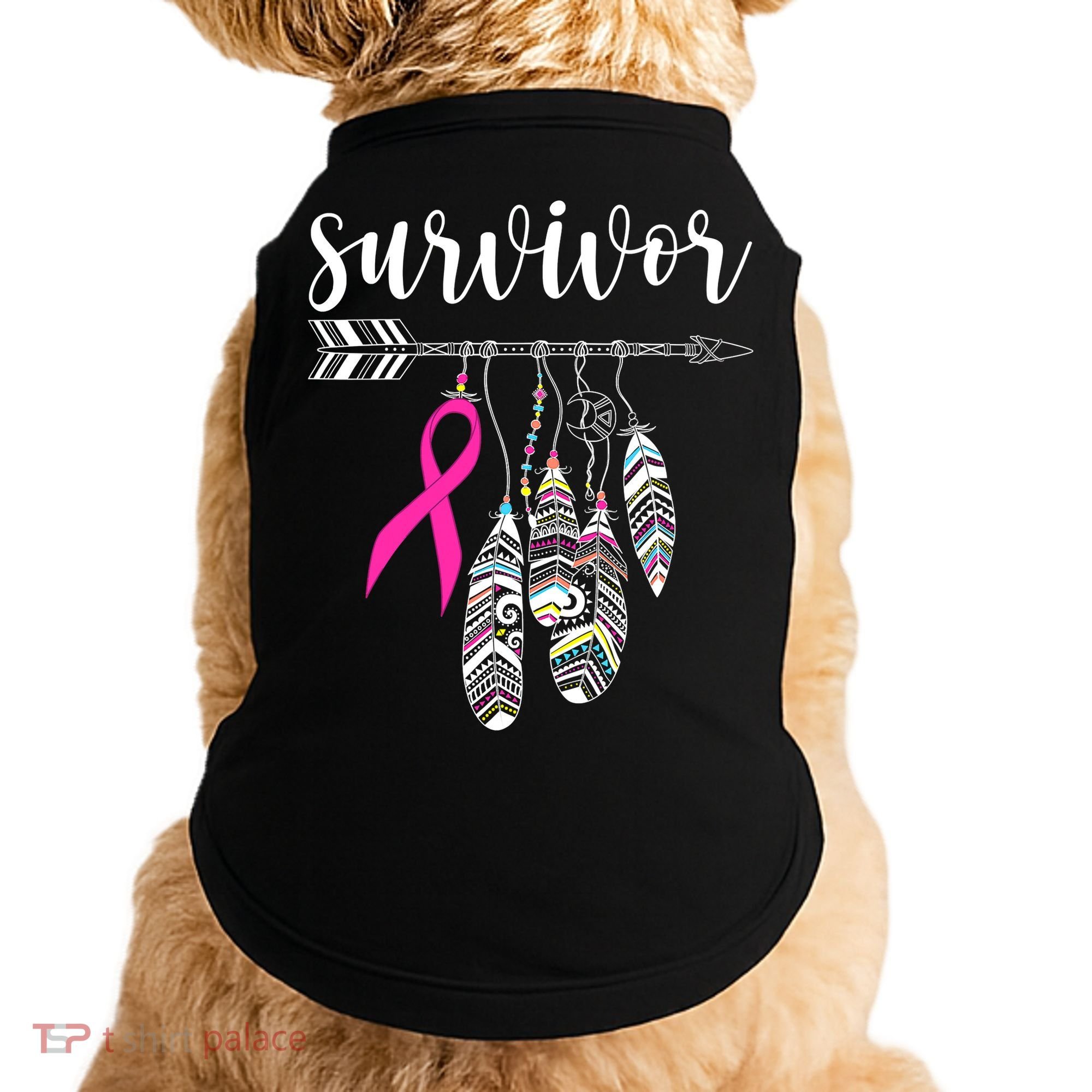 Breast Cancer Survivor Warrior Pink Breast Cancer Ribbon Doggie Tank
