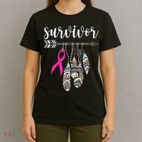 Breast Cancer Survivor Warrior Pink Breast Cancer Ribbon T-Shirt thumb 4