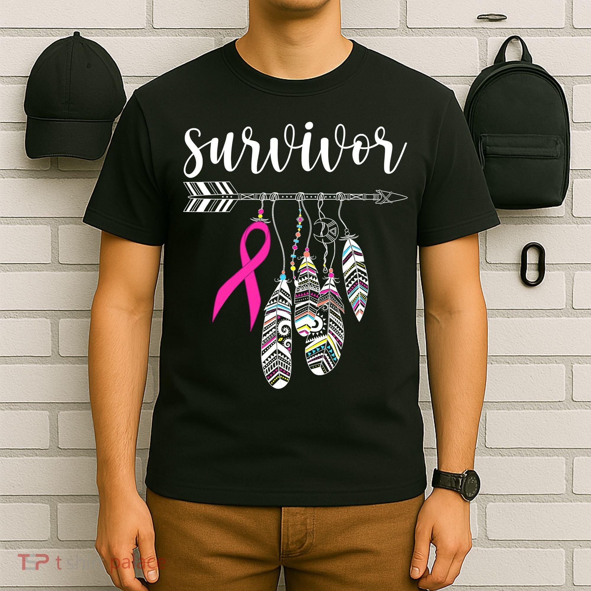 Breast Cancer Survivor Warrior Pink Breast Cancer Ribbon T-Shirt