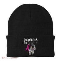 Breast Cancer Survivor Warrior Pink Breast Cancer Ribbon Beanie thumb 0