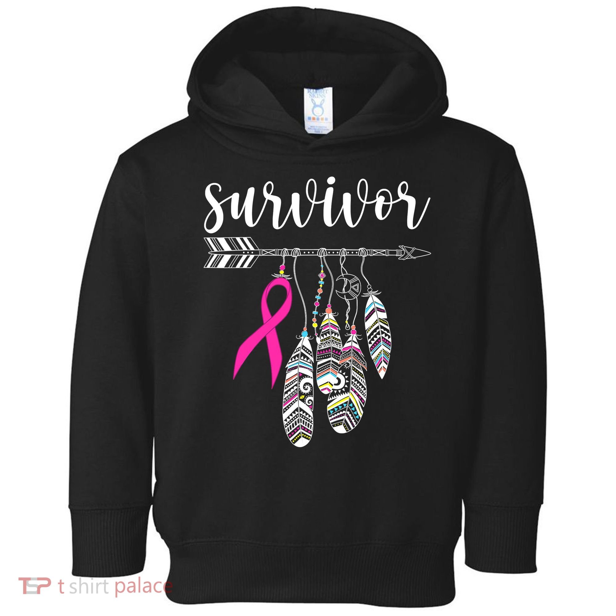 Breast Cancer Survivor Warrior Pink Breast Cancer Ribbon Toddler Hoodie