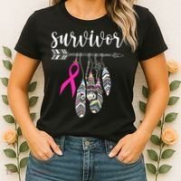 Breast Cancer Survivor Warrior Pink Breast Cancer Ribbon Women's T-Shirt thumb 2
