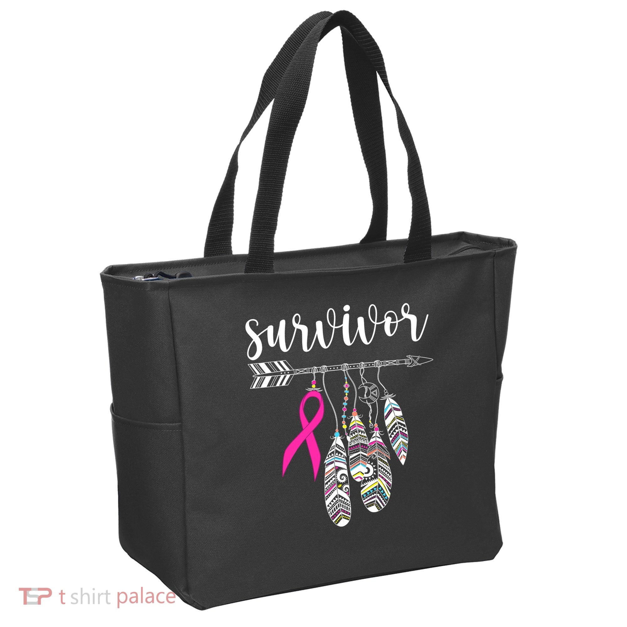 Breast Cancer Survivor Warrior Pink Breast Cancer Ribbon Tote Bag