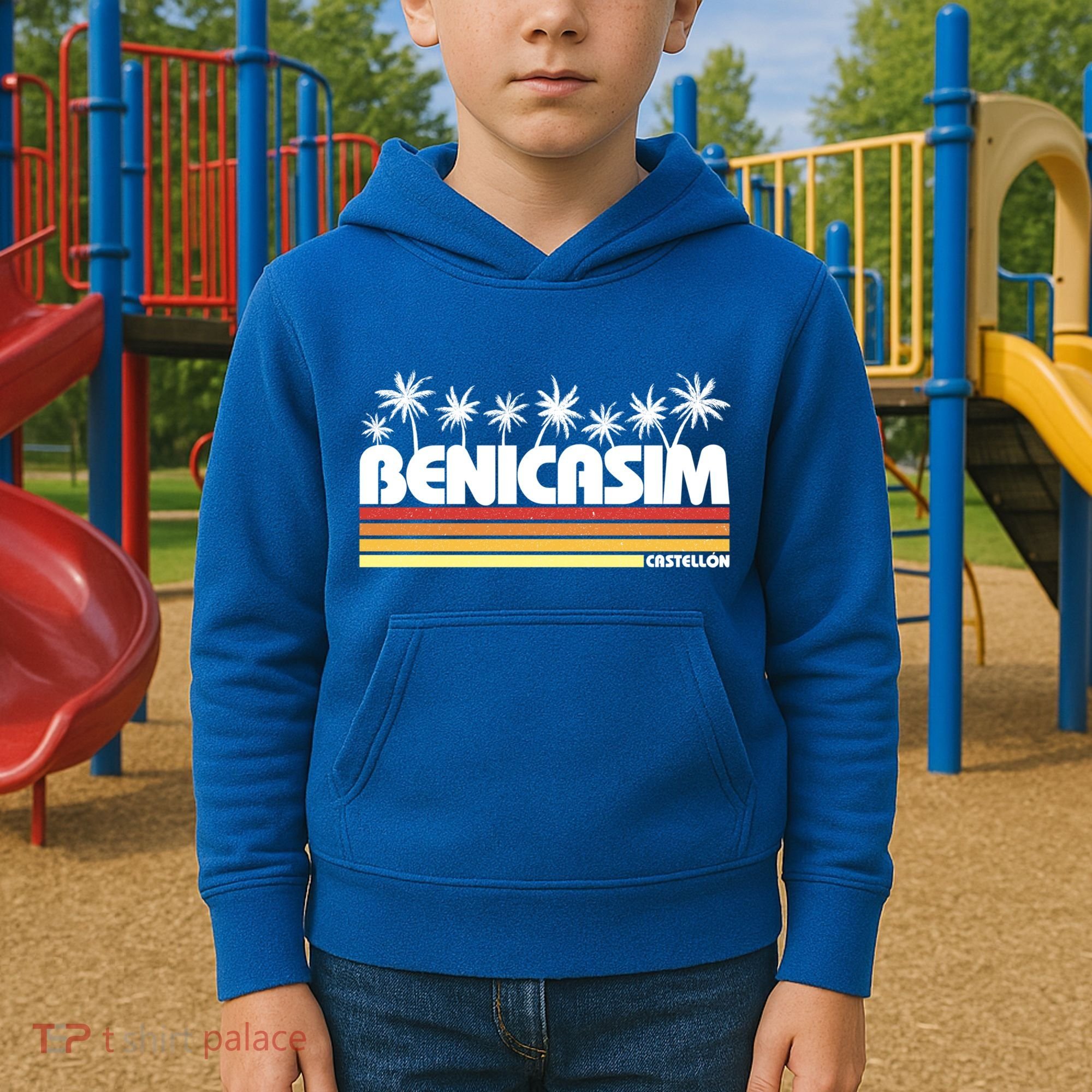 Benicasim Castellon Spain Retro Tourism Great Gift Kids Hoodie