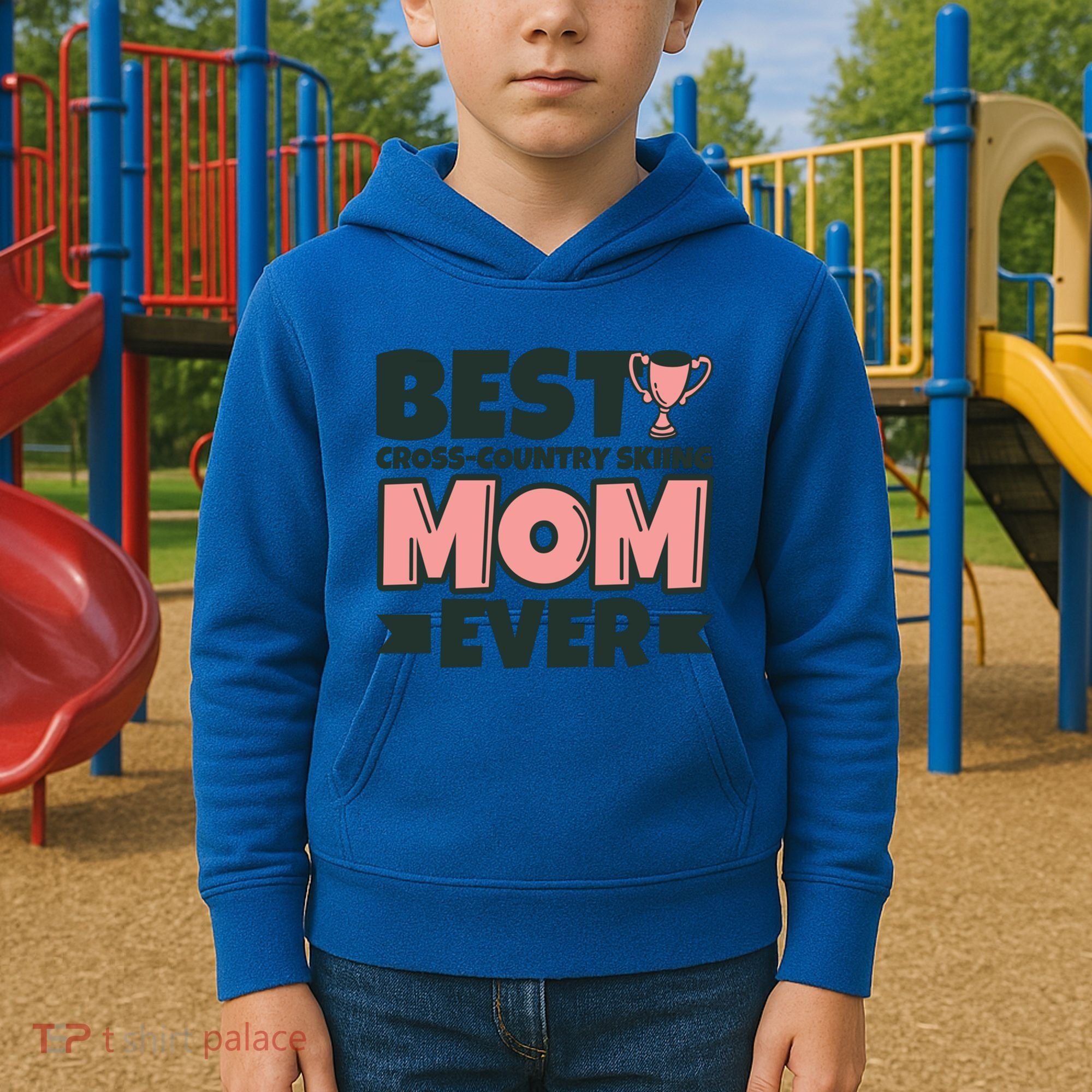 Best Crosscountry Skiing Mom Ever Mother Funny Cute Gift Kids Hoodie