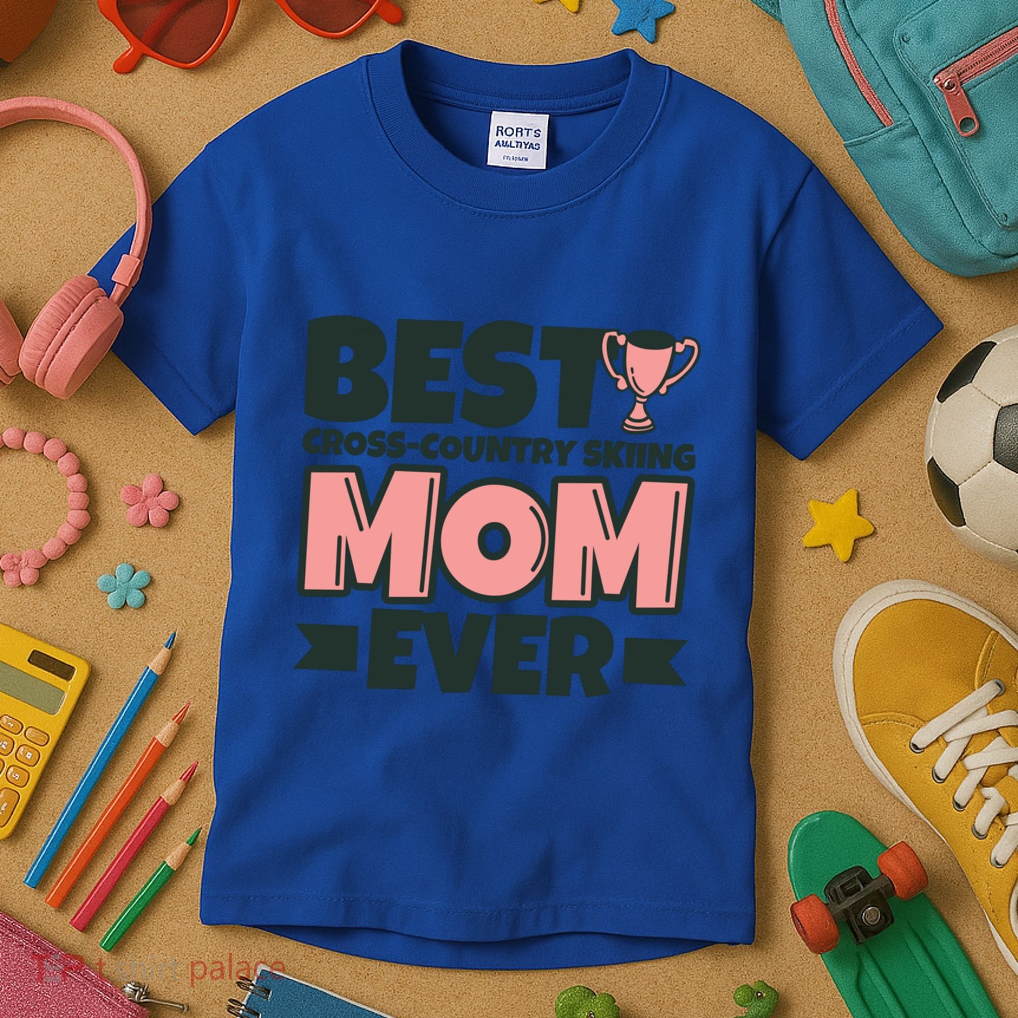 Best Crosscountry Skiing Mom Ever Mother Funny Cute Gift Kids T-Shirt