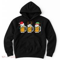 Beer Christmas Santa Reinbeer Xmas Light Xmas Holiday Hoodie thumb 0