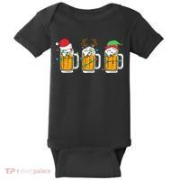 Beer Christmas Santa Reinbeer Xmas Light Xmas Holiday Baby Bodysuit thumb 0