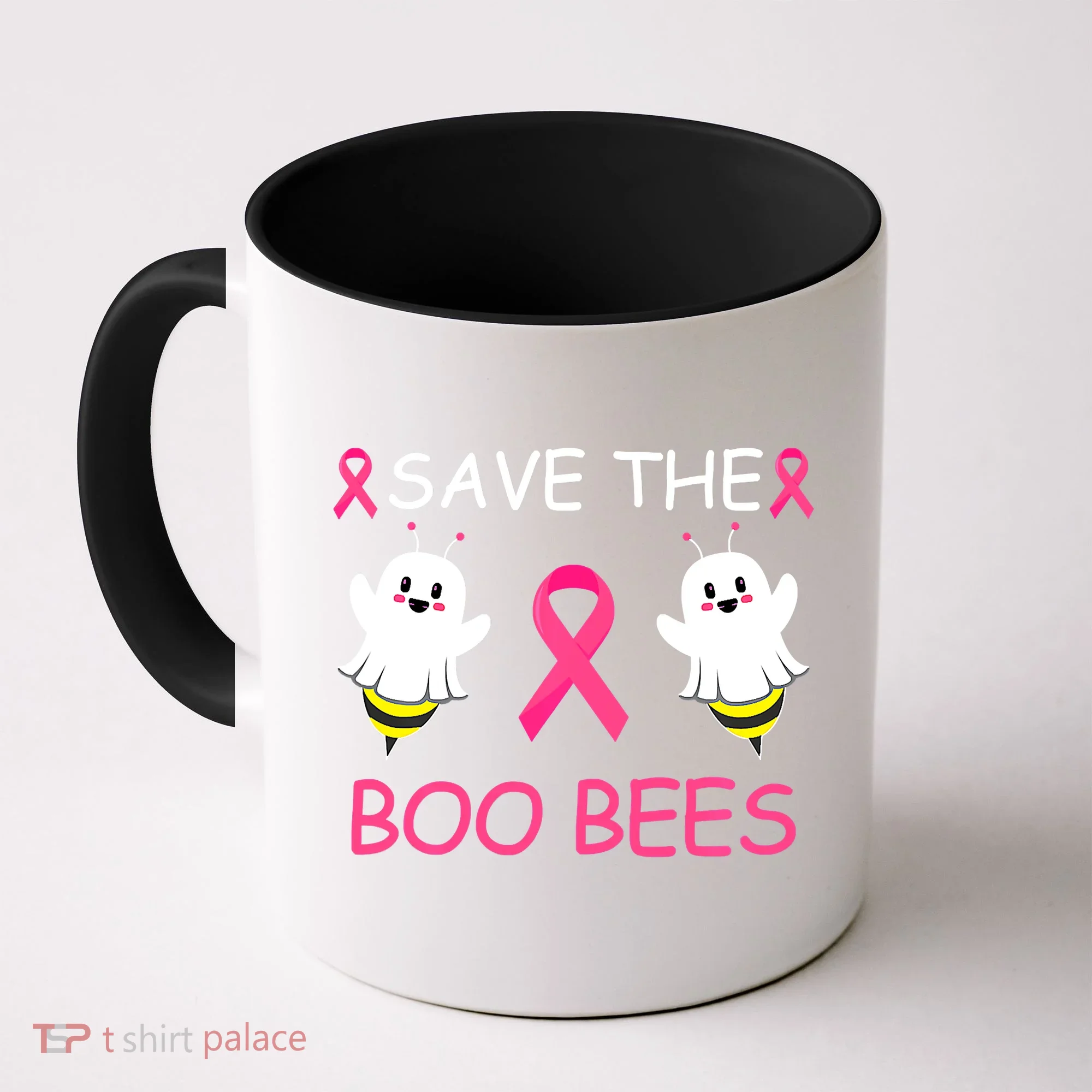 Breast Cancer Save The Boo Bees Halloween Coffee Mug
