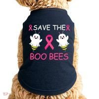 Breast Cancer Save The Boo Bees Halloween Doggie Tank thumb 0