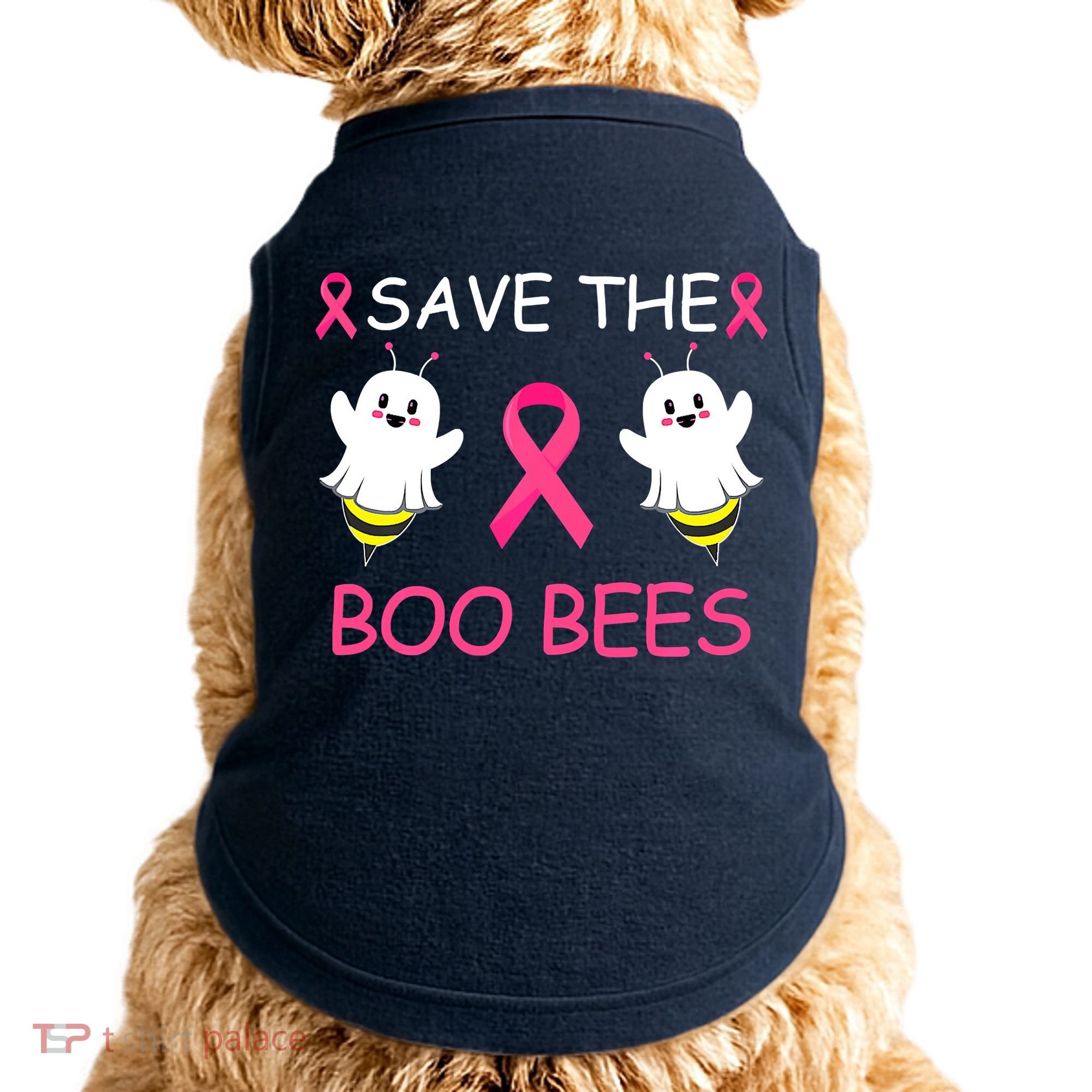 Breast Cancer Save The Boo Bees Halloween Doggie Tank