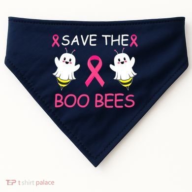 Breast Cancer Save The Boo Bees Halloween USA-Made Doggie Bandana