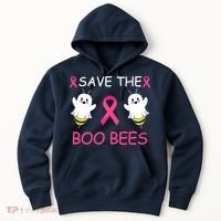 Breast Cancer Save The Boo Bees Halloween Hoodie thumb 0