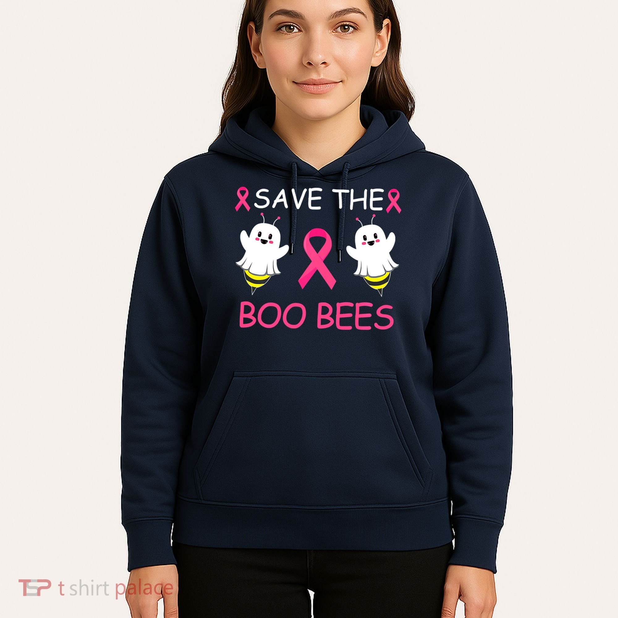 Breast Cancer Save The Boo Bees Halloween Hoodie